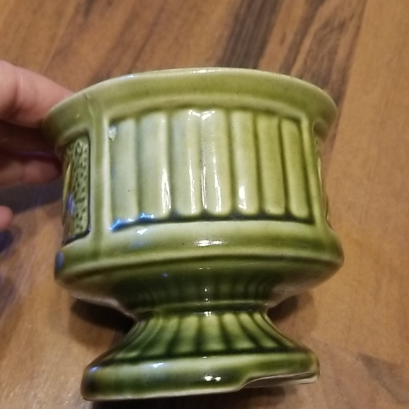 Mid-Century Green Glazed Ceramic Succulent Planter - Picture 2 of 7